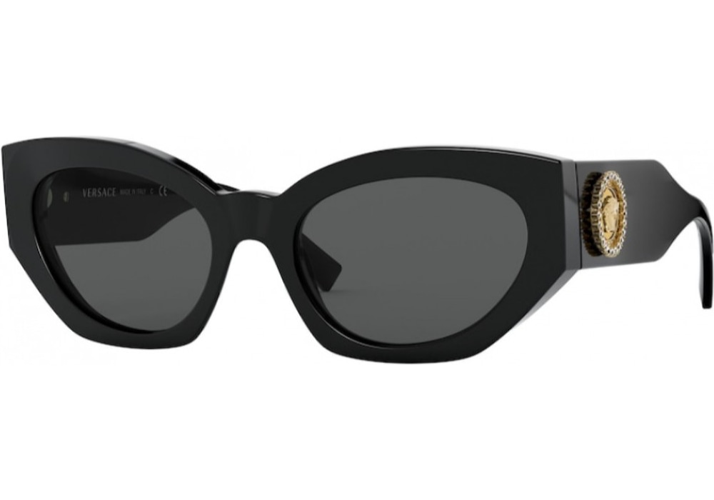  Versace Gafas de sol unisex montura negra, lentes gris